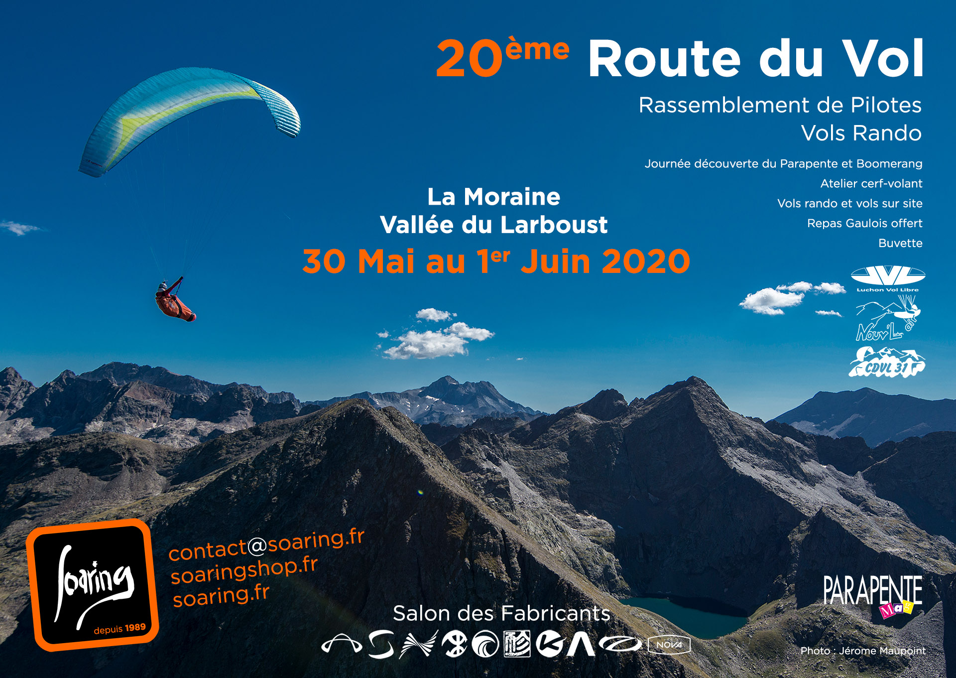 AFFICHE ROUTE DU VOL 2020 SOARING 30 ANS web ROUTE DU VOL ESTIVALE 2020 SOARING