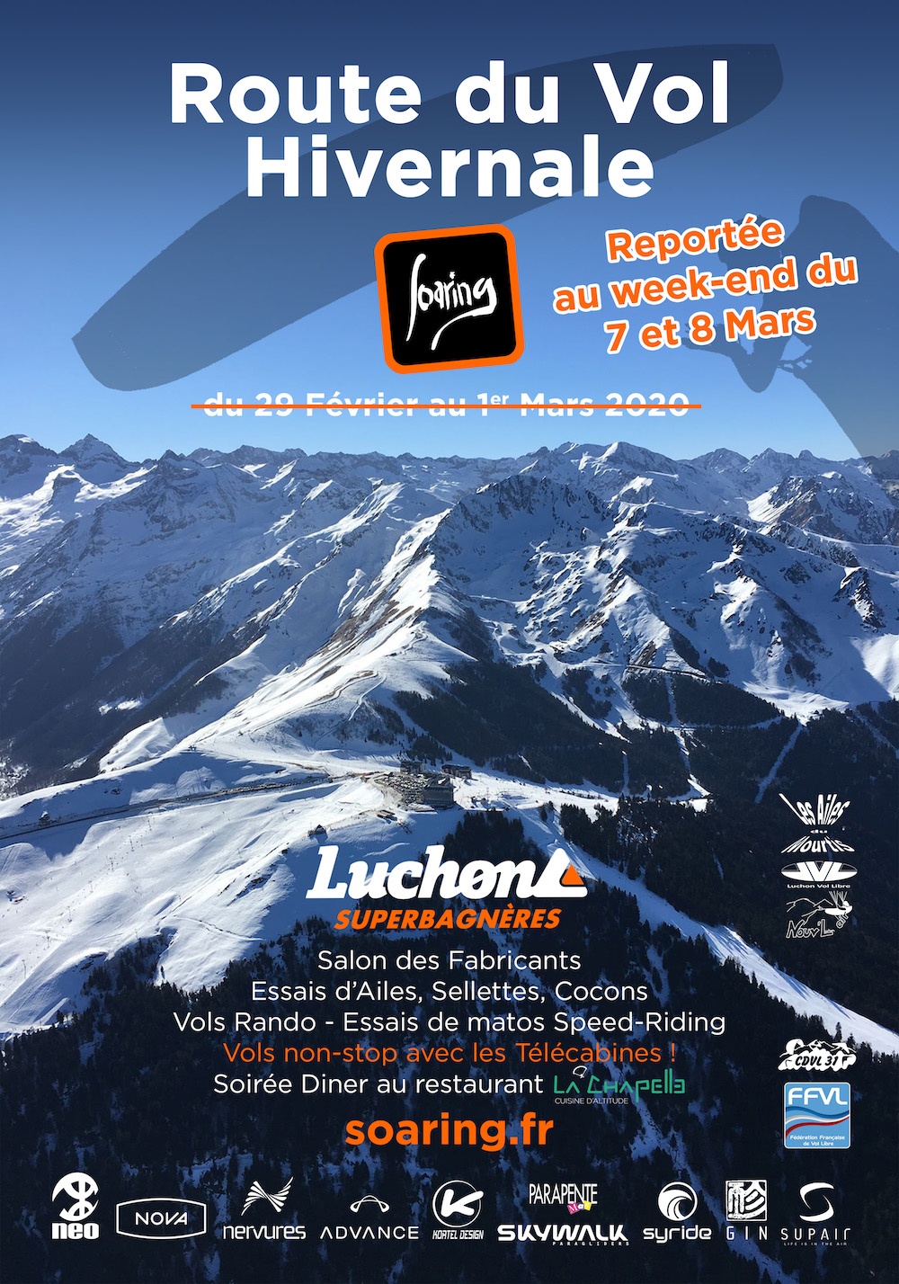 AFFICHE ROUTE DU VOL HIVERNALE 2020 report 7_8 Mars